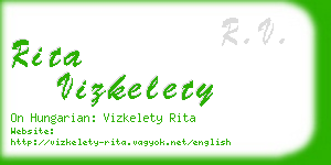 rita vizkelety business card